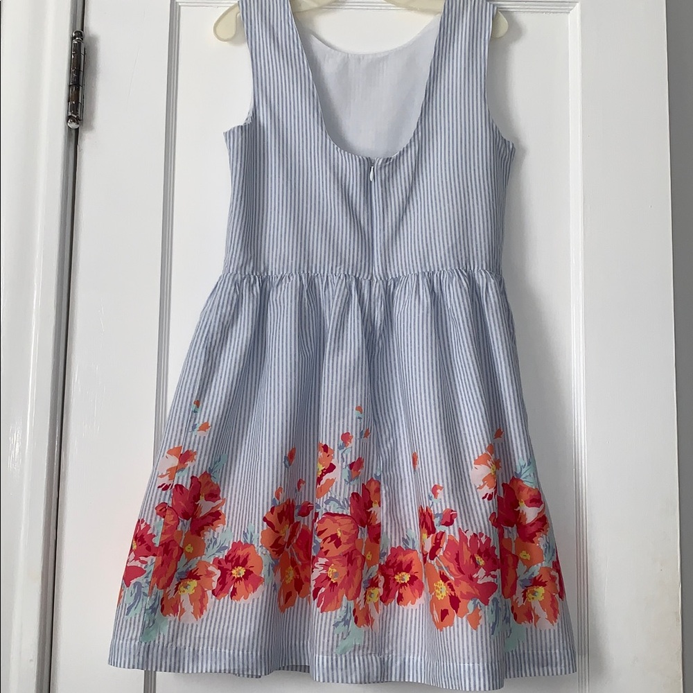GAP Girls Blue & White Floral Pinstripe Dress XL 12/13 EUC Sundress - Picture 5 of 10